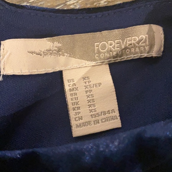 Valour crushed navy blue high slit tunic - Picture 2 of 4